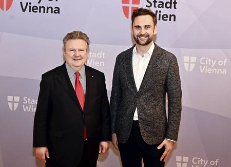 Im Amtszimmer des Wiener Bürgermeisters: Dr. Michael Ludwig und Jens Kabisch (Quelle: Stadt Wien/PID, Fotograf Jobs)